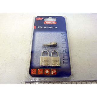 64TI/20 Abus Titanium Twins zwei Kofferschloss Hangschloss Schloss