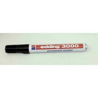 Edding Permanentmarker Edding 3000 Strichbreite 1,5 - 3mm Filzstift Marker Stift schwarz