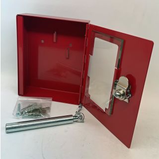 Notschlüsselkasten K 1 mit Klöppel Zylinderschloß Glasscheibe rot 120 x150 x40mm